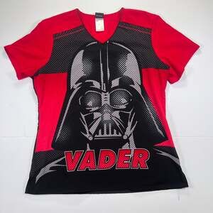 Tooniforms Cherokee Star Wars Darth Vader V-Neck Medical Scrub Top Size L